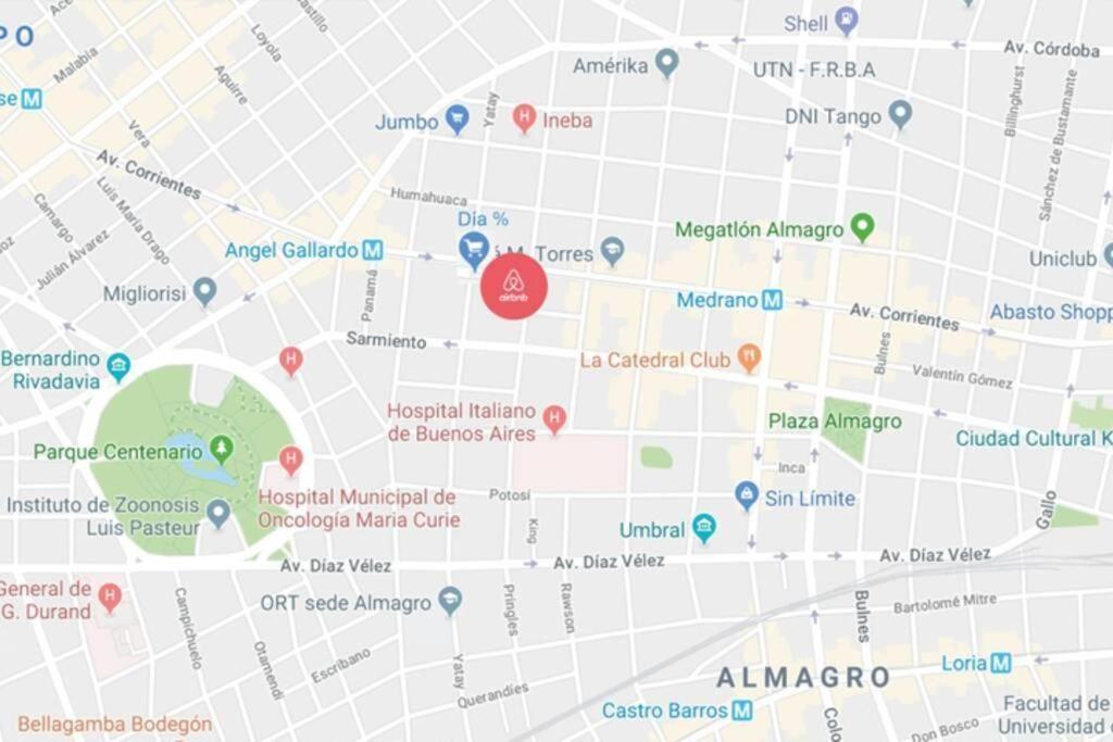 Luminoso 2 Ambientes En Almagro Av Corrientes 3 Personas * Buenos Aires